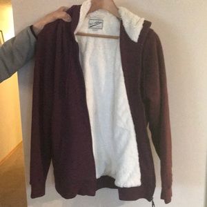 Plush, purple hoodie jacket